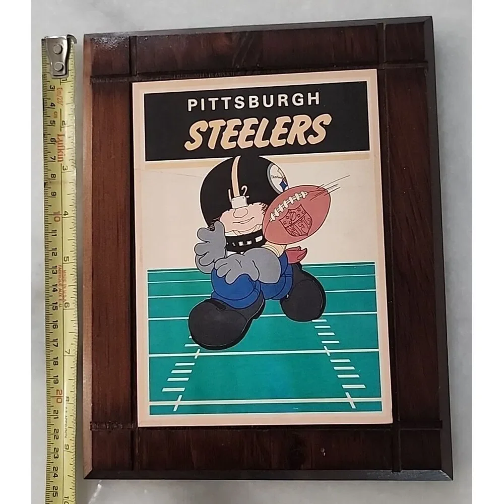 Vintage PITTSBURGH STEELERS‎ Wood NFL Plaque NFL team fan memorabilia display